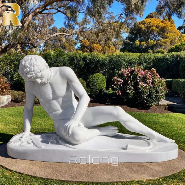 life size white marble the dying gaul statue for garden decor