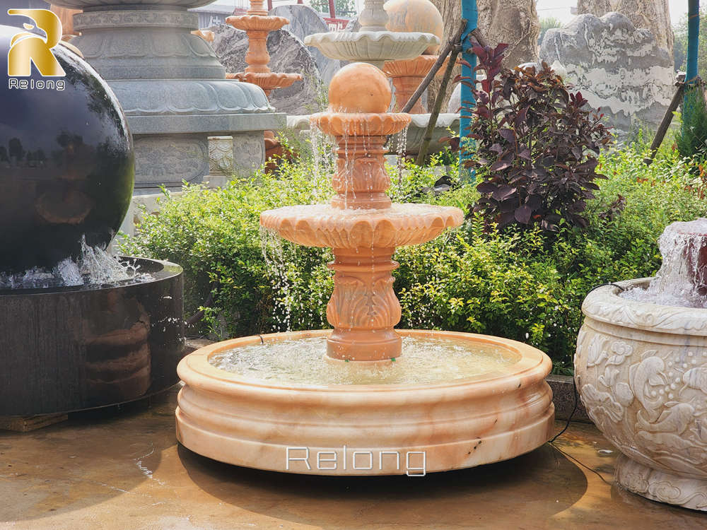 beautiful marble sphere fountain