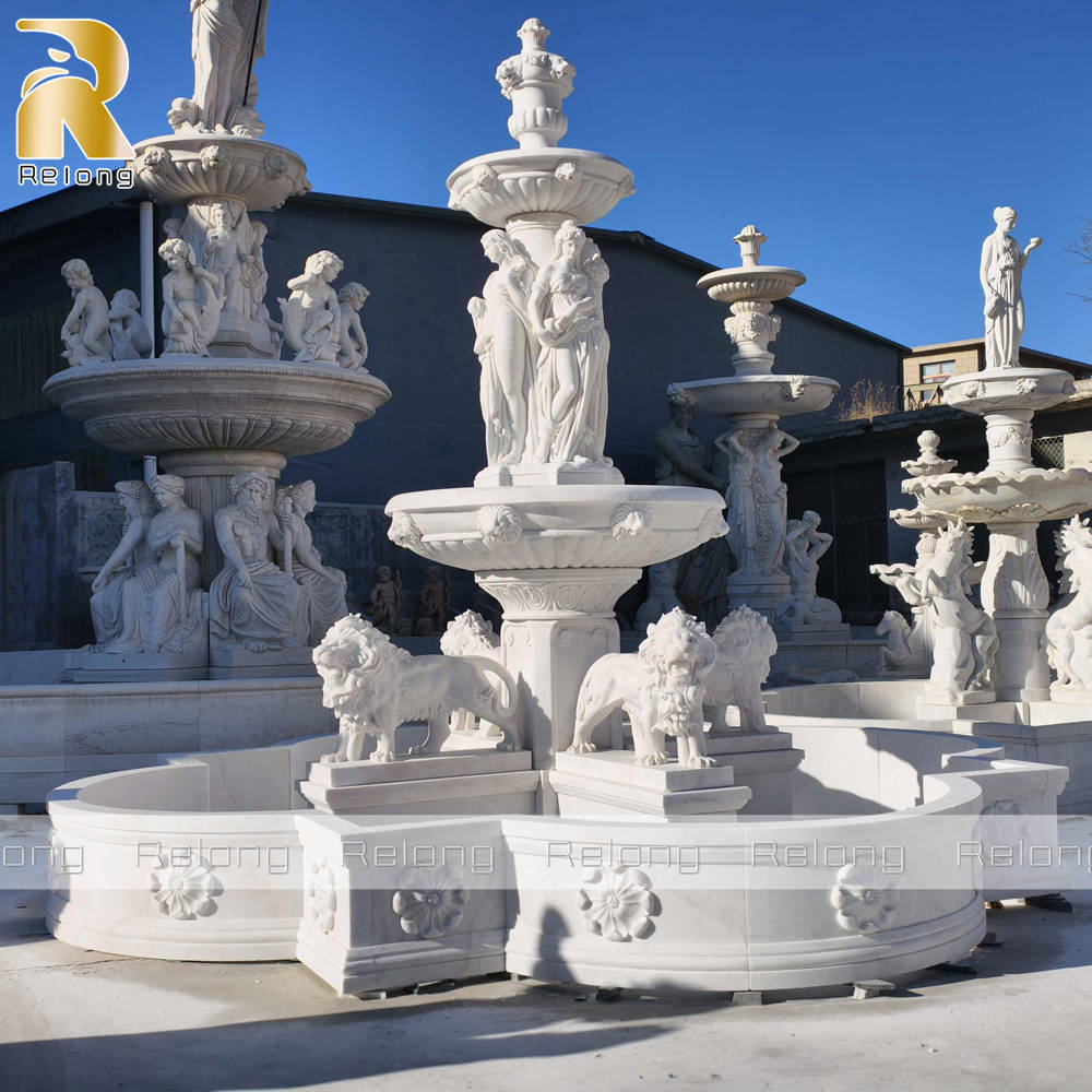 beautiful marble statue fountain for home