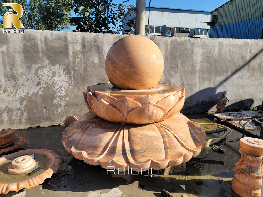 large marble sphere fountain