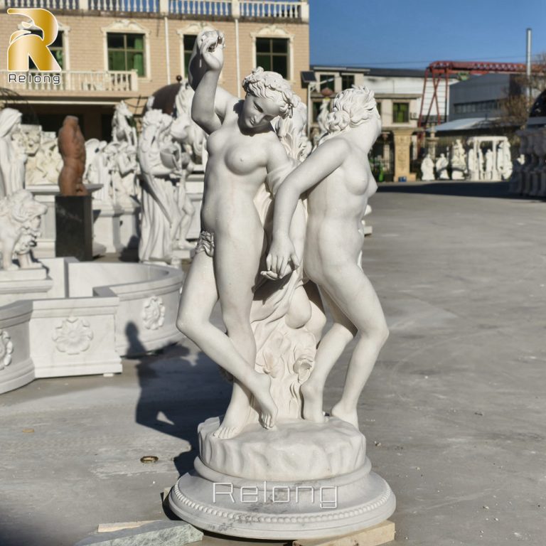 hand carved white marble three graces statue