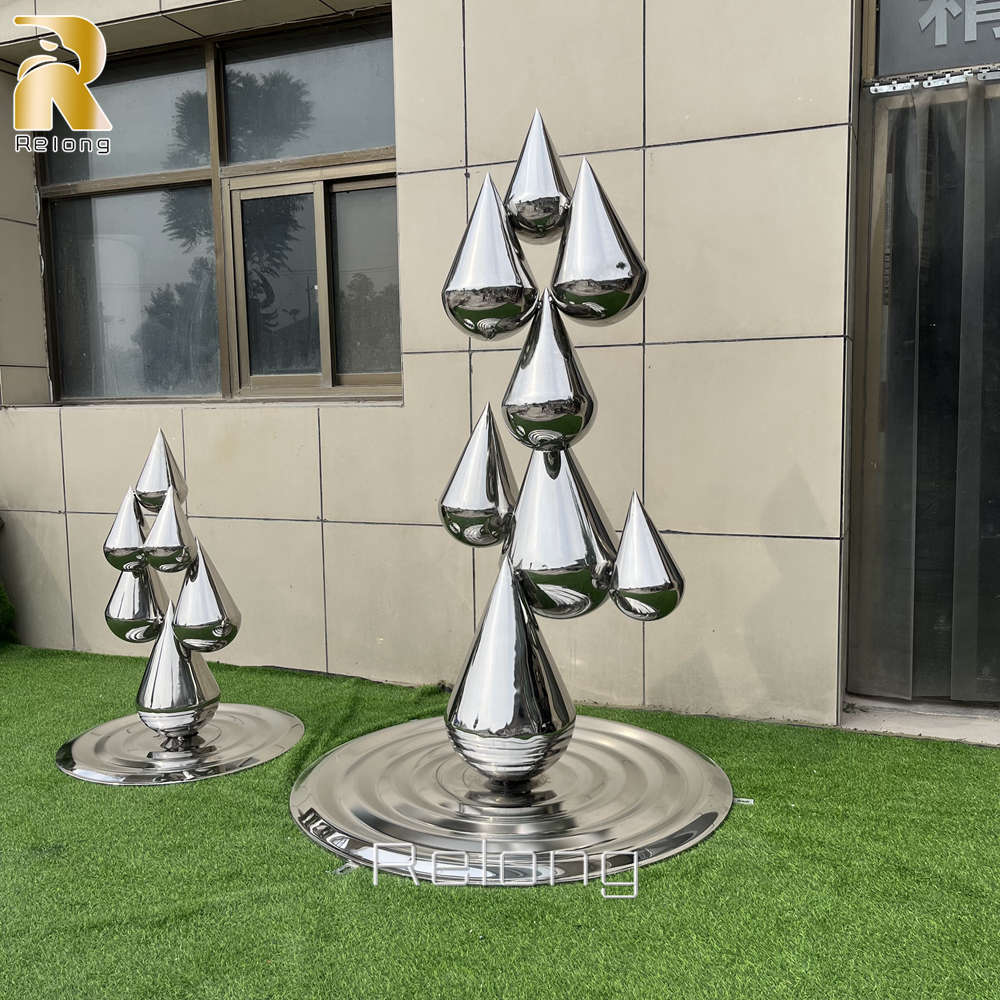 stainless steel water drop sculpture