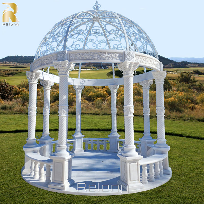 high quality hand carved marble garden gazebo