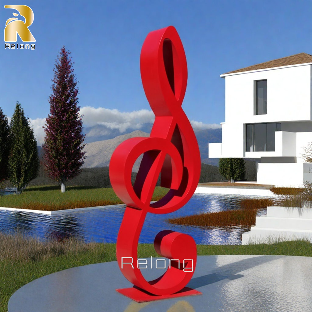 metal music note sculpture for yard decor