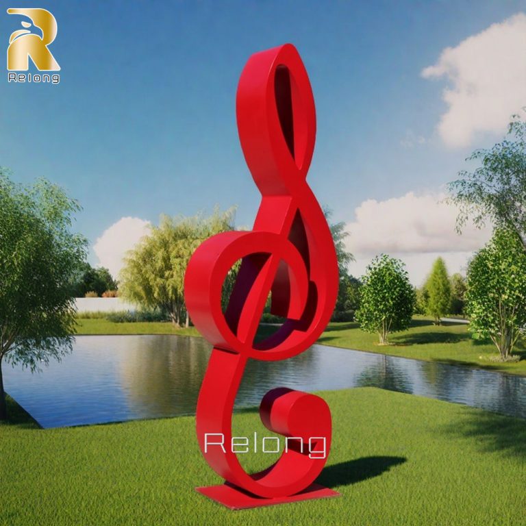 outdoor decorative metal music note sculpture